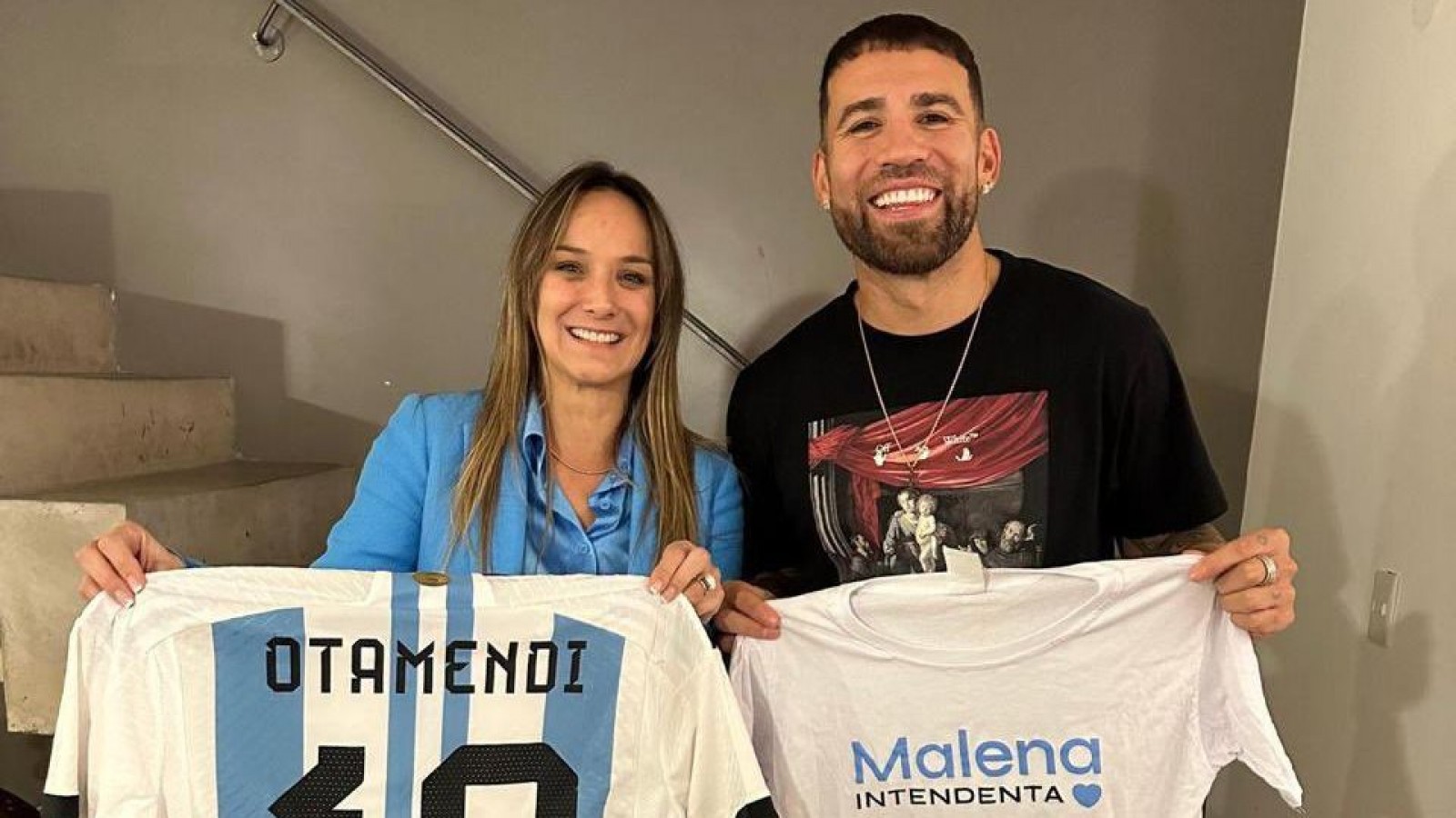Malena Galmarini recibió el apoyo del jugador de fútbol Nicolás Otamendi